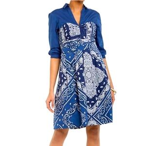 Holding Horses Anthropologie Size 6 Western Bandana Flare Dress Long Sleeve